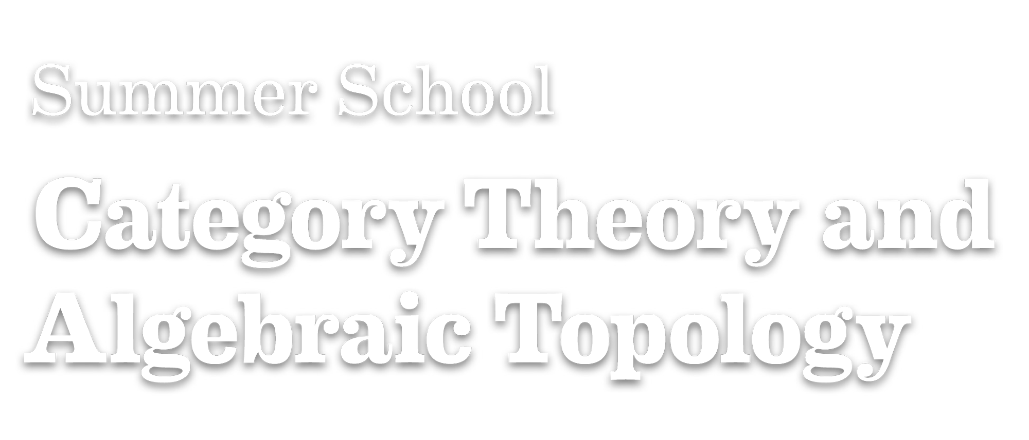 Summer School 'Category Theory and Algebraic Topology'; Louvain-la-Neuve, September 2013