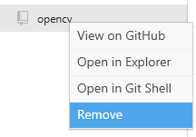 GitHub Remove OpenCV Repository